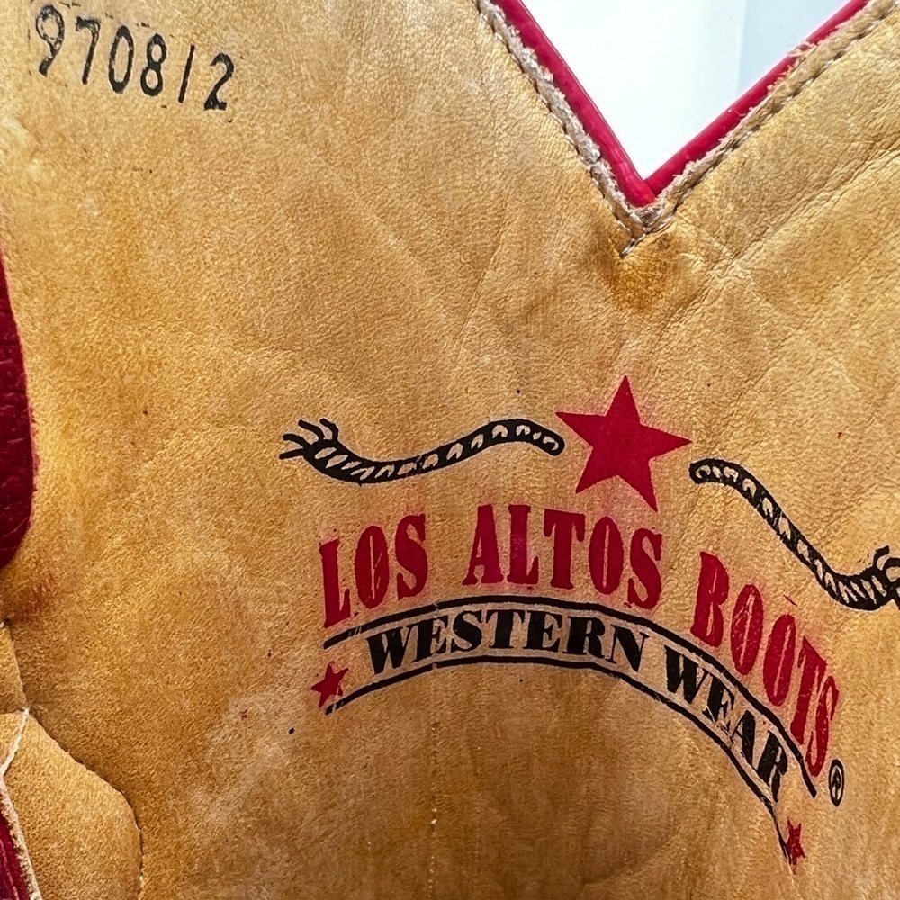 LOS ALTOS MEN'S LEATHER GENUINE EEL RED WESTERN BOOTS - Picture 13 of 16